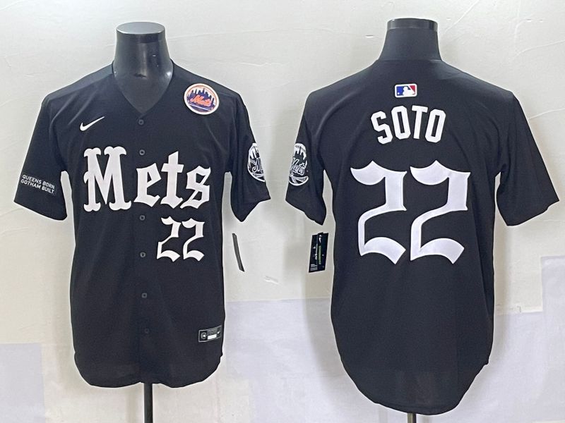 Men 2025 New York Mets #22 Soto Black Five generations Joint Name Nike MLB Jersey style 10